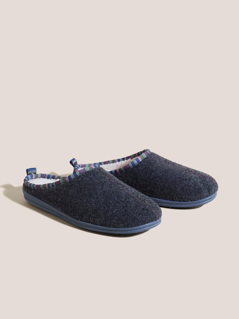 Felt Lounge Mule in DK GREY - FLAT FRONT