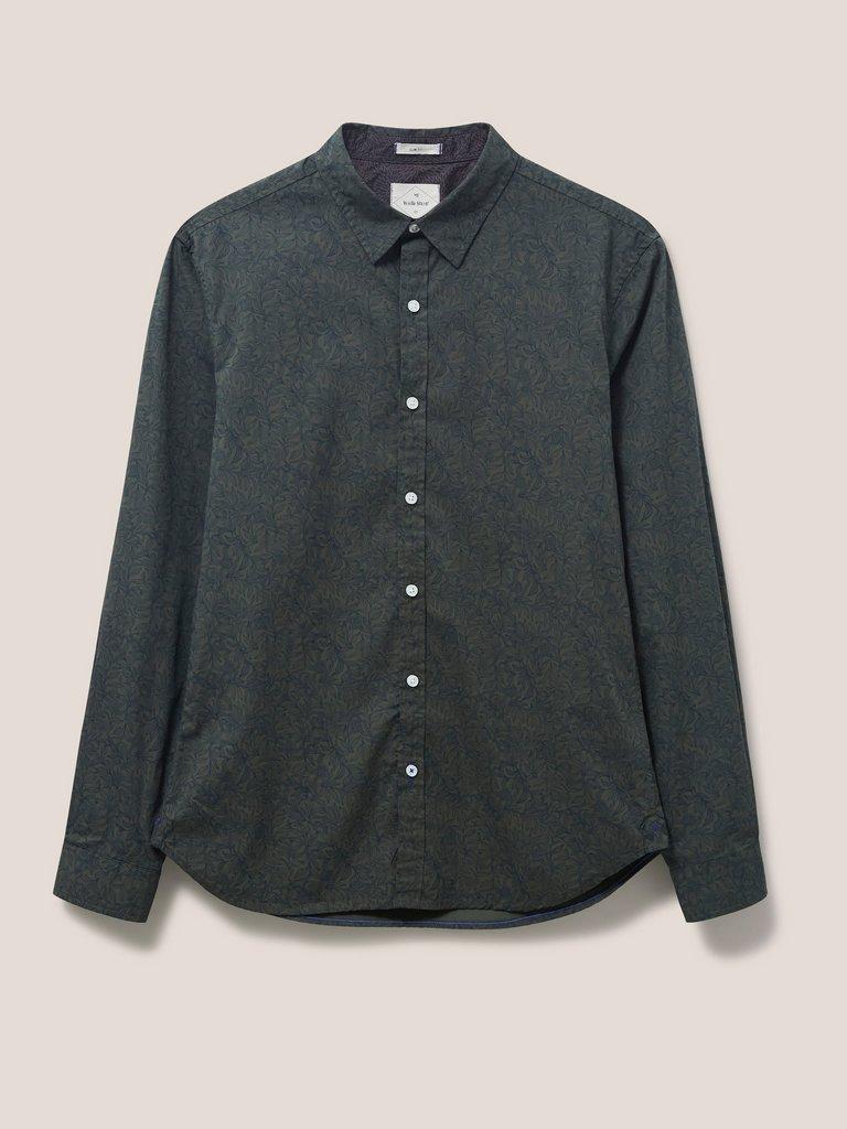 Party Bow Tie Printed Shirt in DK GREEN - FLAT FRONT