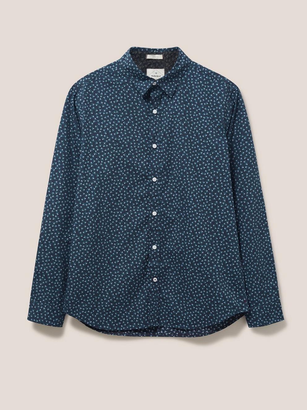 Party Geo Printed Shirt in DARK NAVY - FLAT FRONT