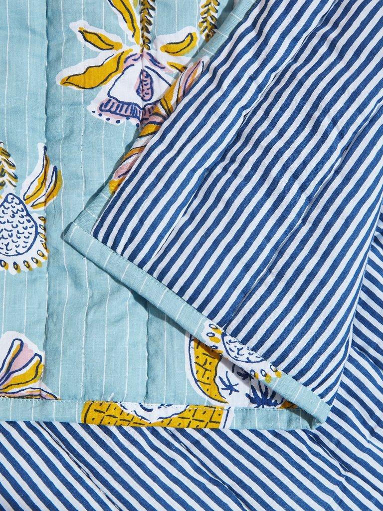 Wonderland Multi Quilt Blanket in BLUE MLT - FLAT DETAIL