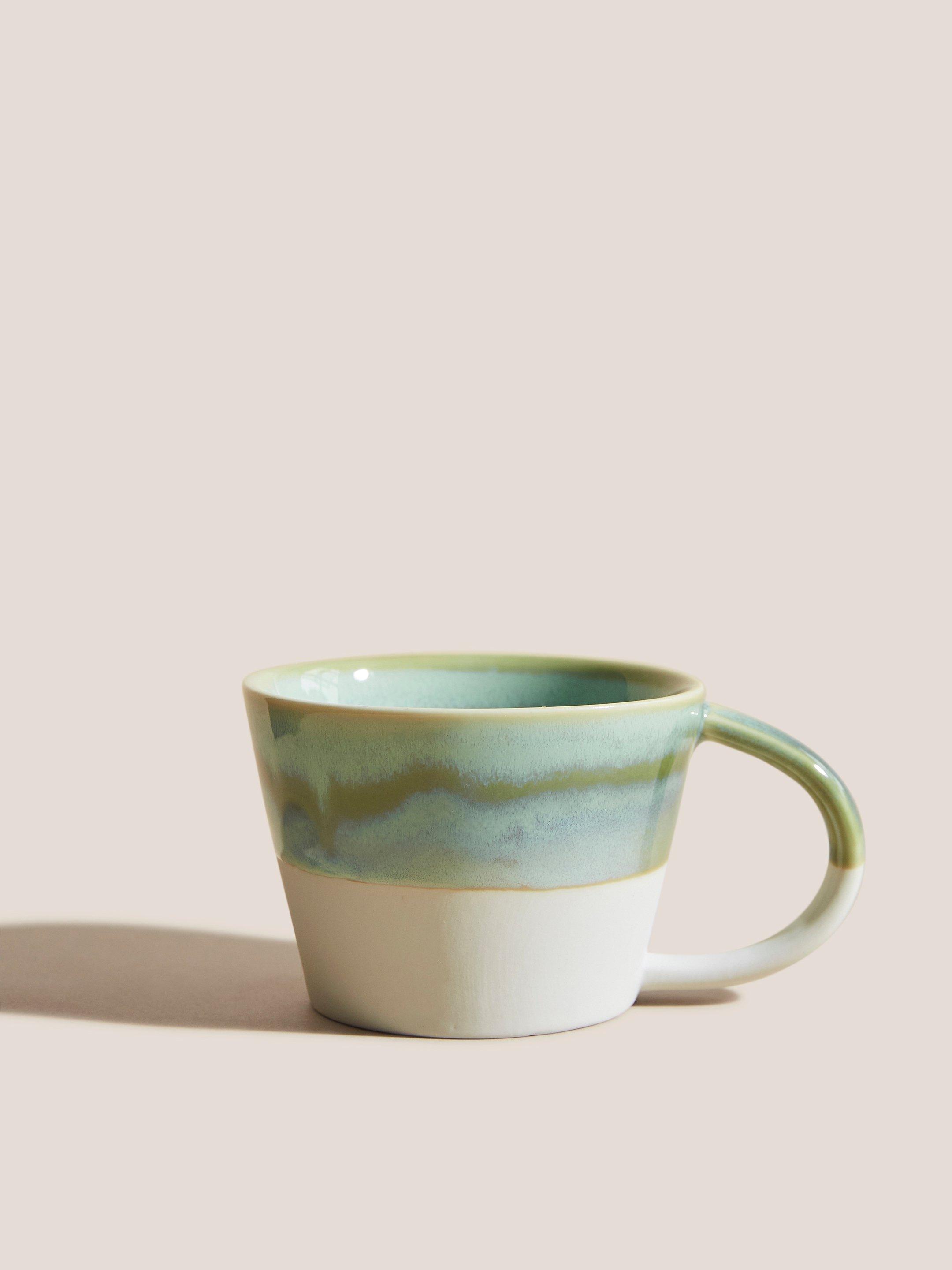 Dipped Glaze Mug in GREEN PLAIN - FLAT FRONT