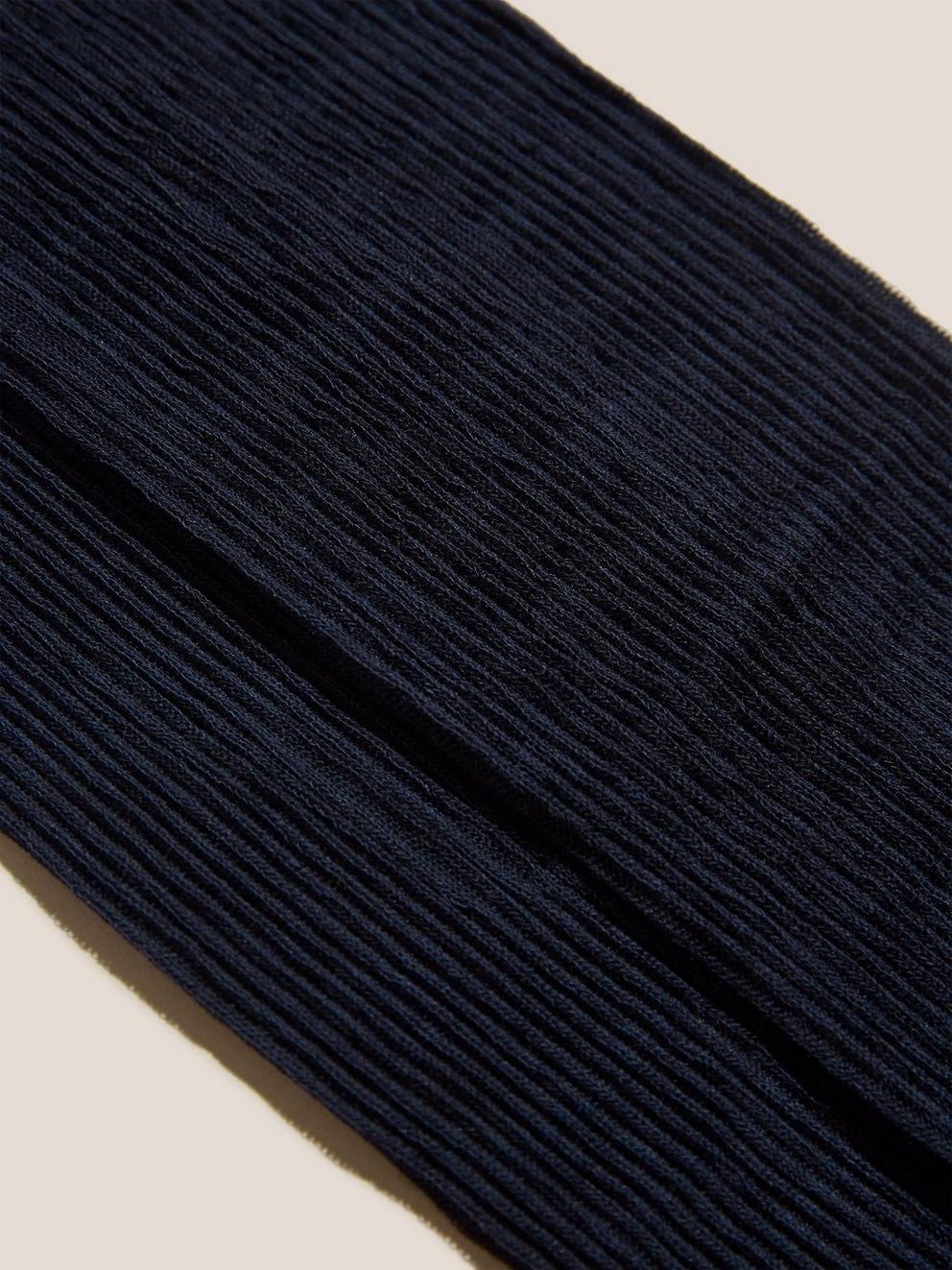 Ribbed Tights in DARK NAVY - FLAT DETAIL