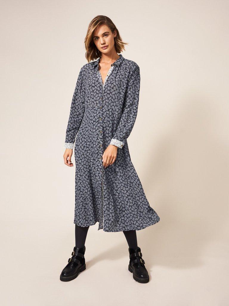 Rua Printed Shirt Dress in GREY MLT - LIFESTYLE