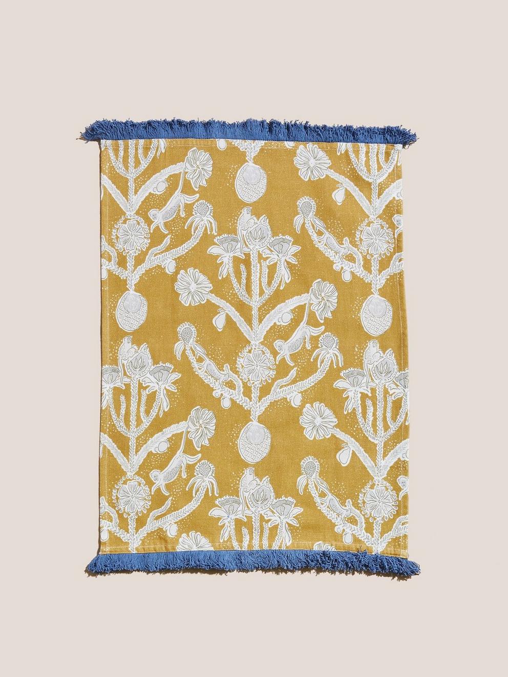 Candelabra Tea Towel in YELLOW MLT - FLAT BACK
