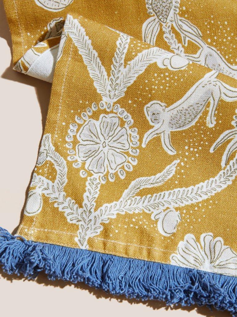 Candelabra Tea Towel in YELLOW MLT - FLAT DETAIL