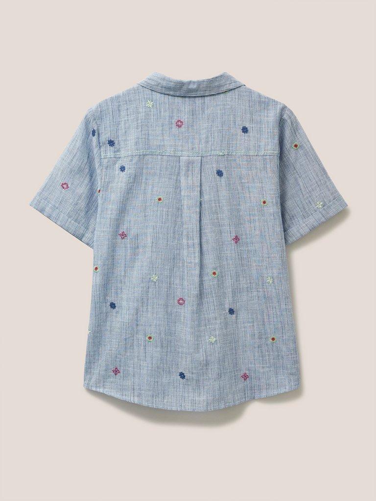 Geo Embroidered Shirt in BLUE MLT - FLAT BACK