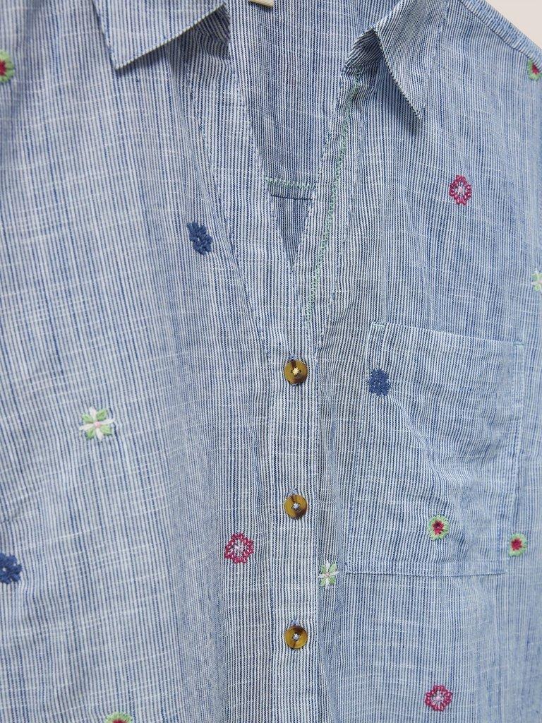 Geo Embroidered Shirt in BLUE MLT - FLAT DETAIL