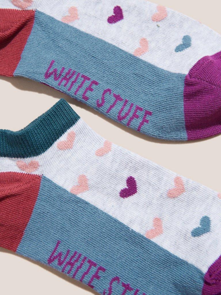 Heart Trainer Socks in GREY MLT - FLAT DETAIL