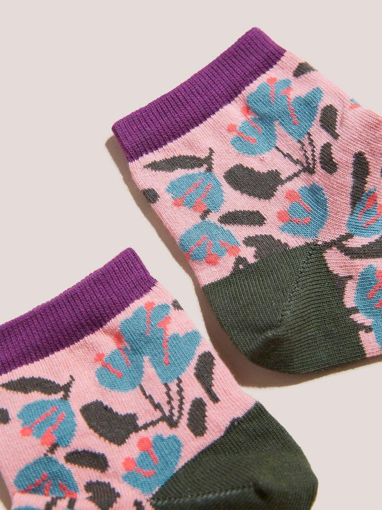 Floral Midi Sock in PINK MLT - FLAT DETAIL