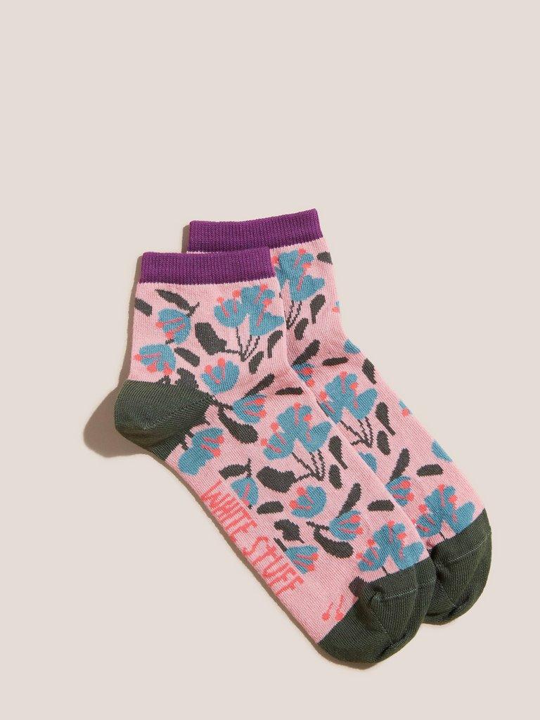 Floral Midi Sock in PINK MLT - FLAT FRONT