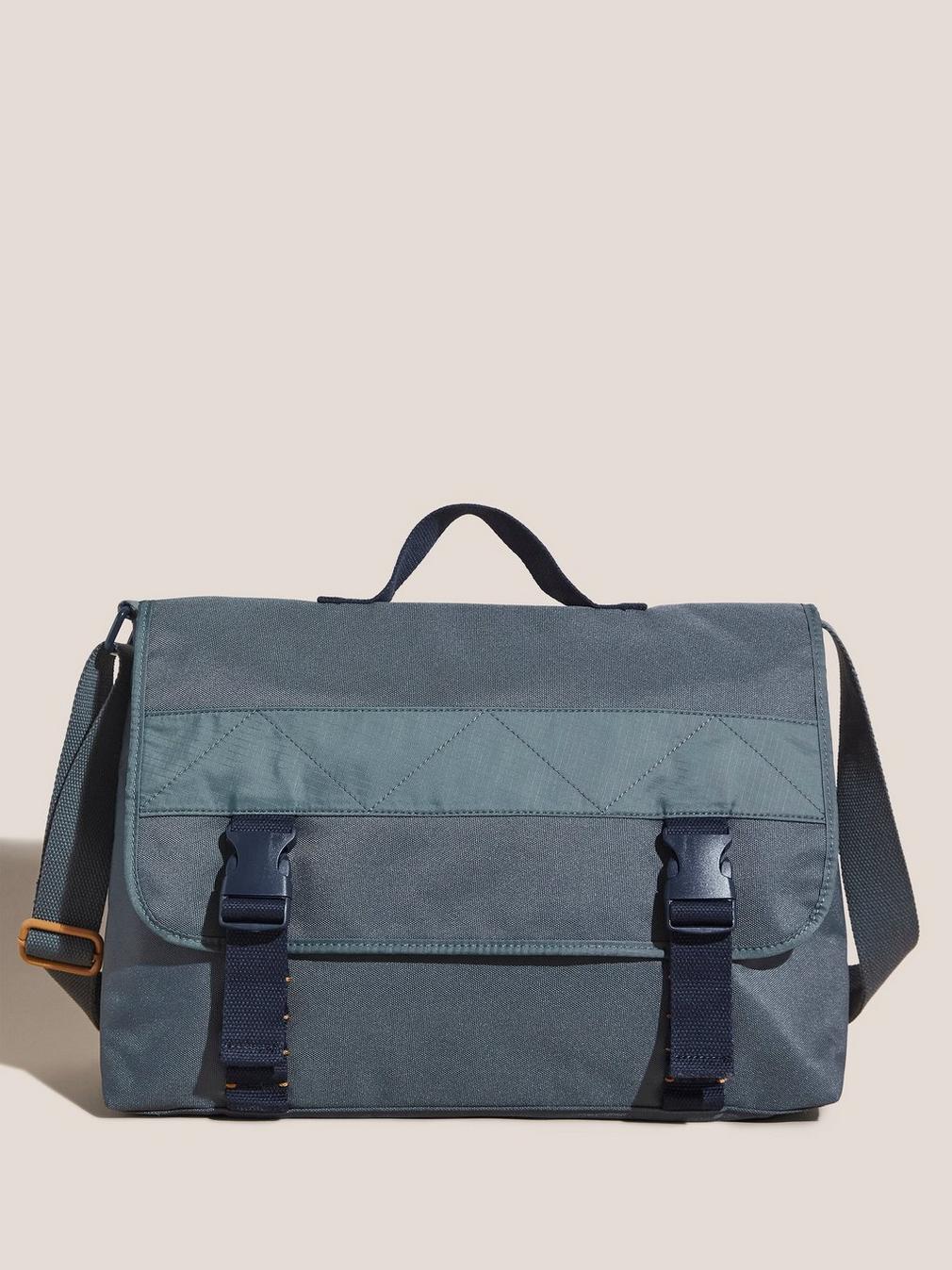 Nylon Messenger in GREEN MLT - MODEL FRONT