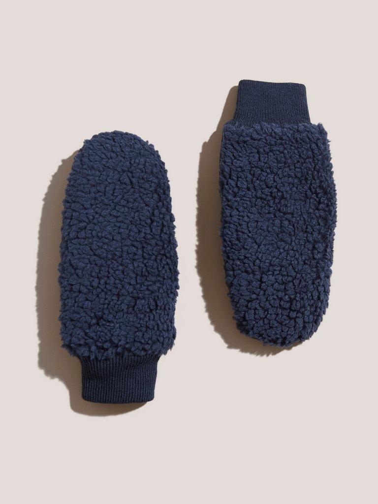 Borg Mittens in DARK NAVY - FLAT FRONT