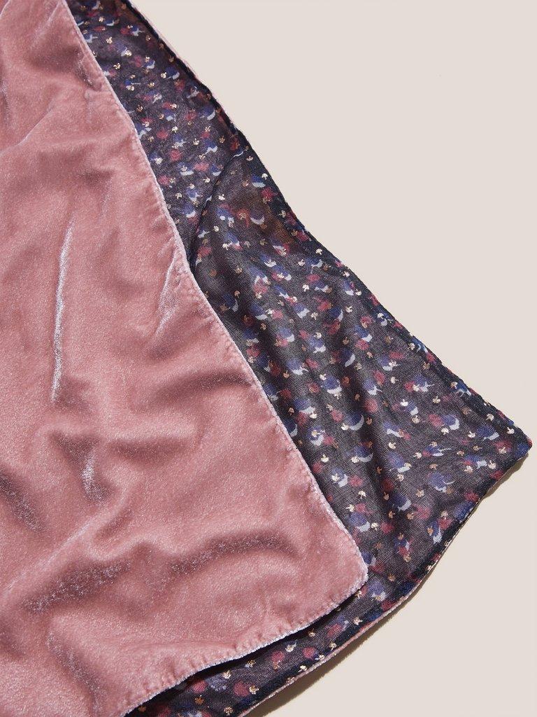 Abstract Foil Velvet Scarf in MID PINK - FLAT BACK