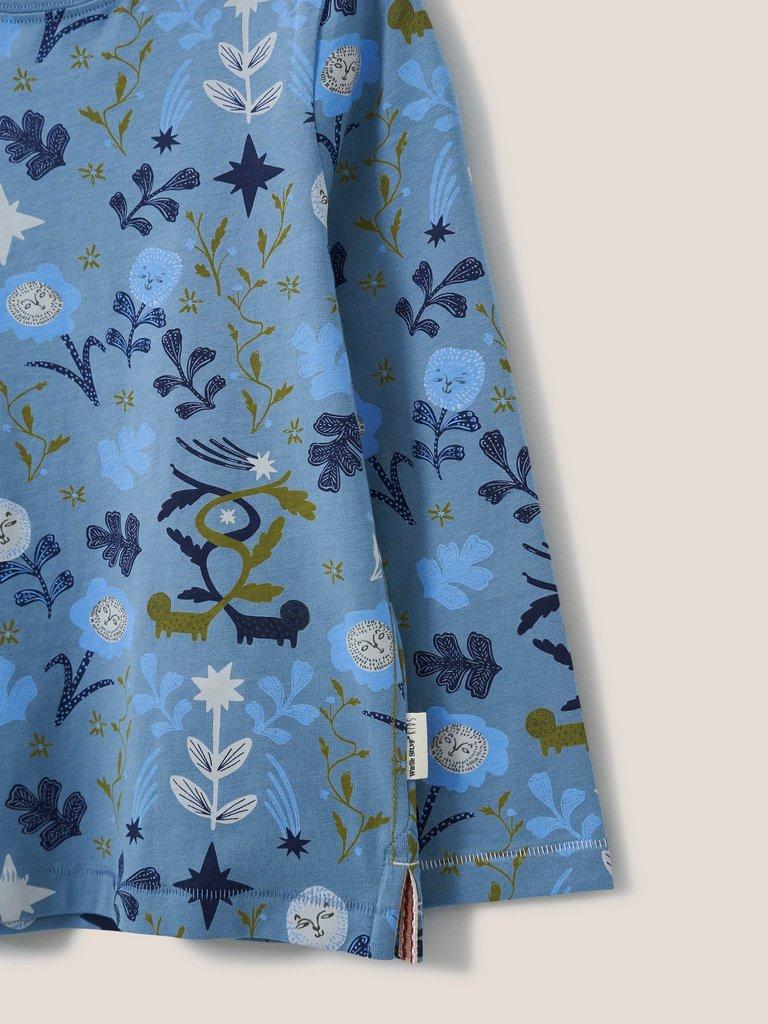 Abbey Long Sleeve Print Shirt in BLUE MLT - FLAT DETAIL
