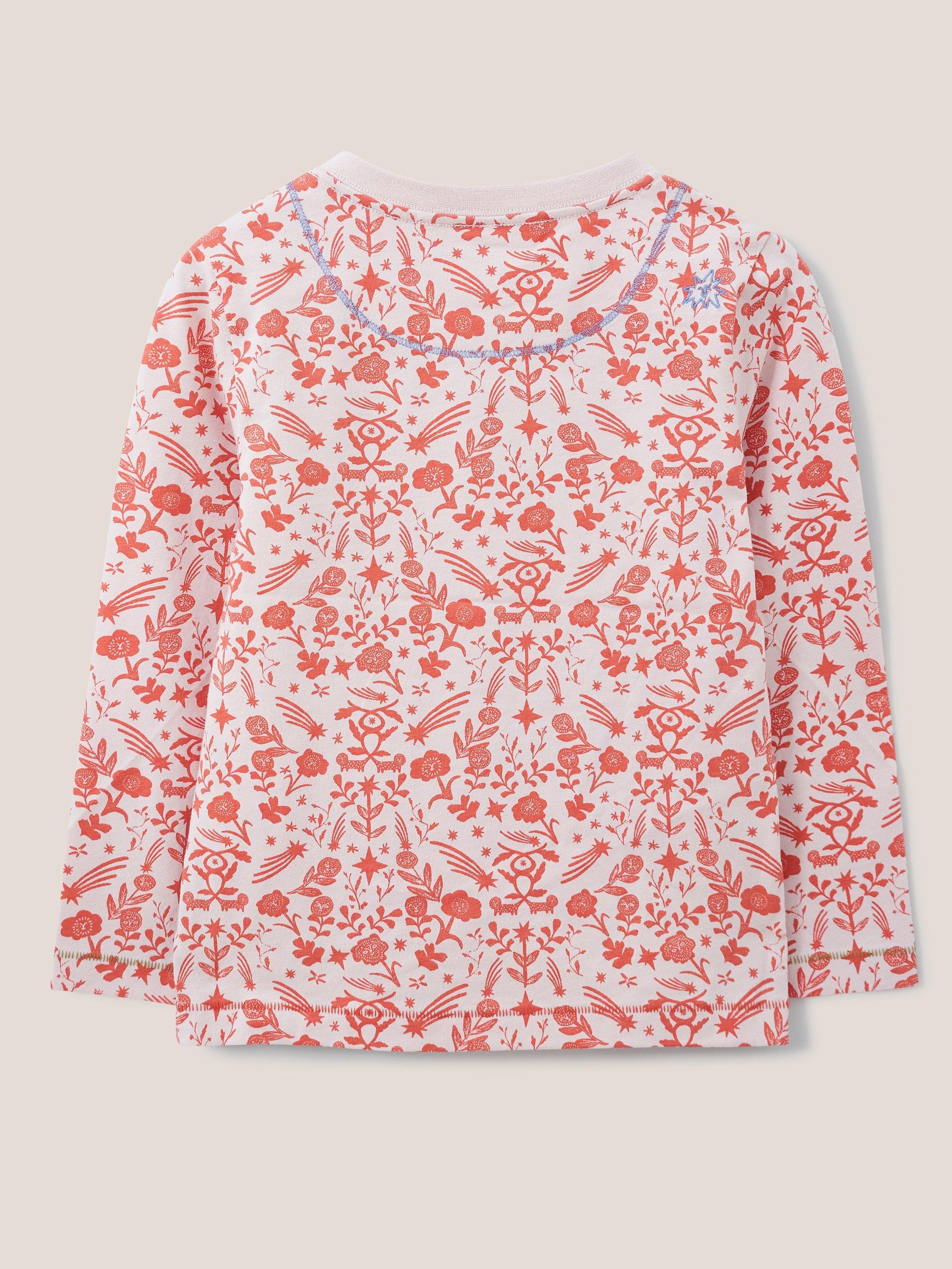 Abbey Long Sleeve Print Shirt in PINK MLT - FLAT BACK