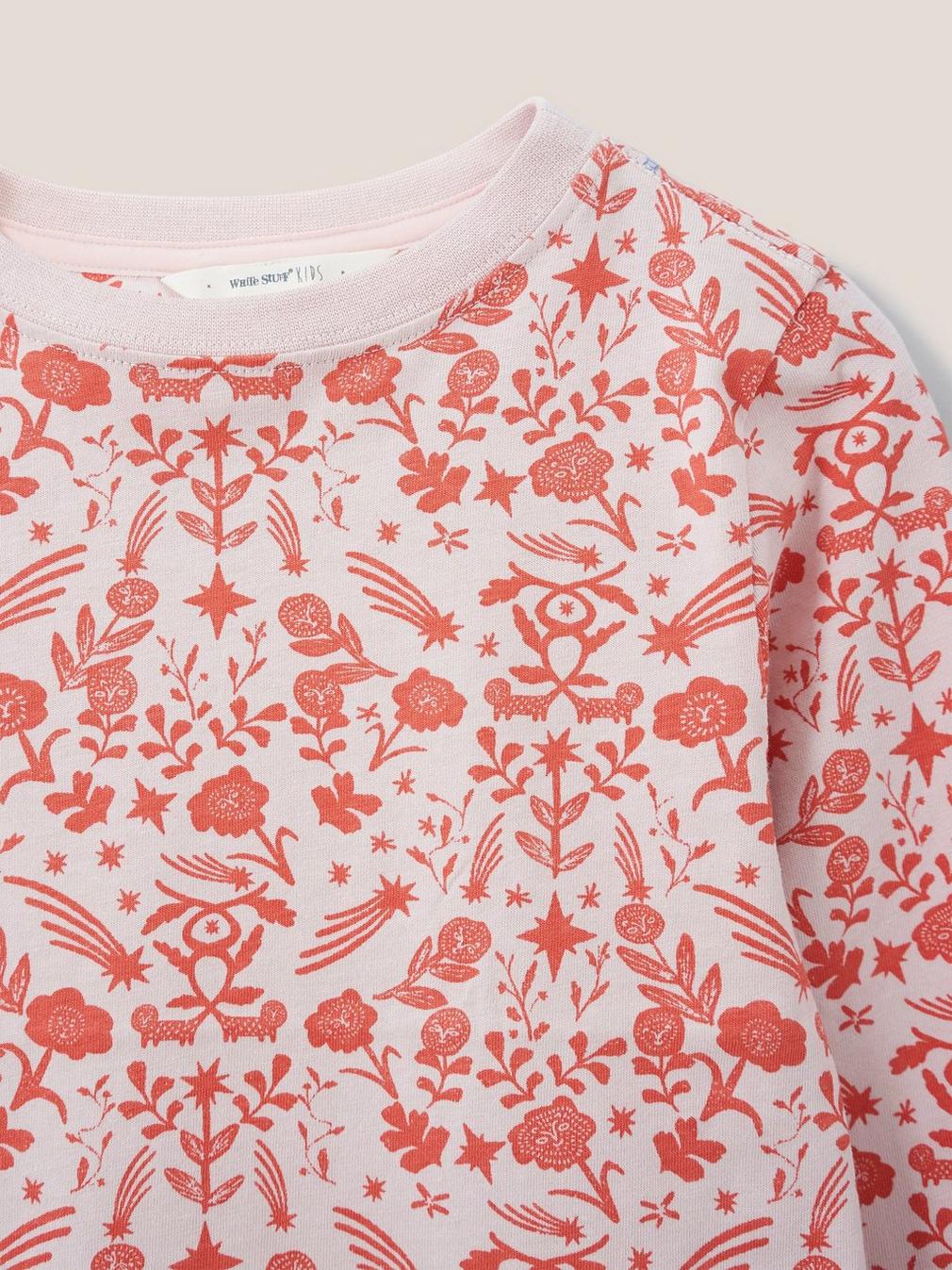 Abbey Long Sleeve Print Shirt in PINK MLT - FLAT DETAIL