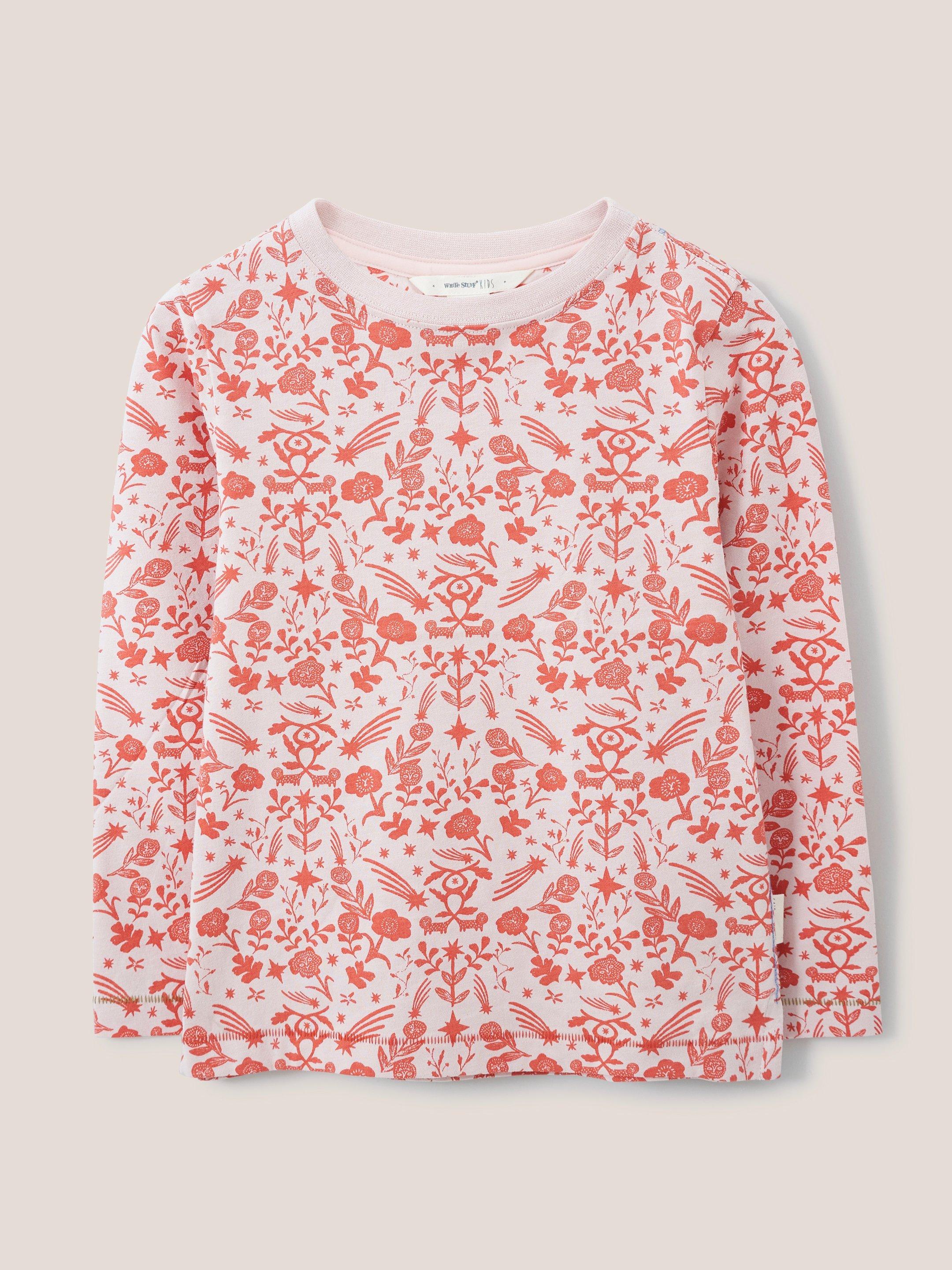 Abbey Long Sleeve Print Shirt in PINK MLT - FLAT FRONT