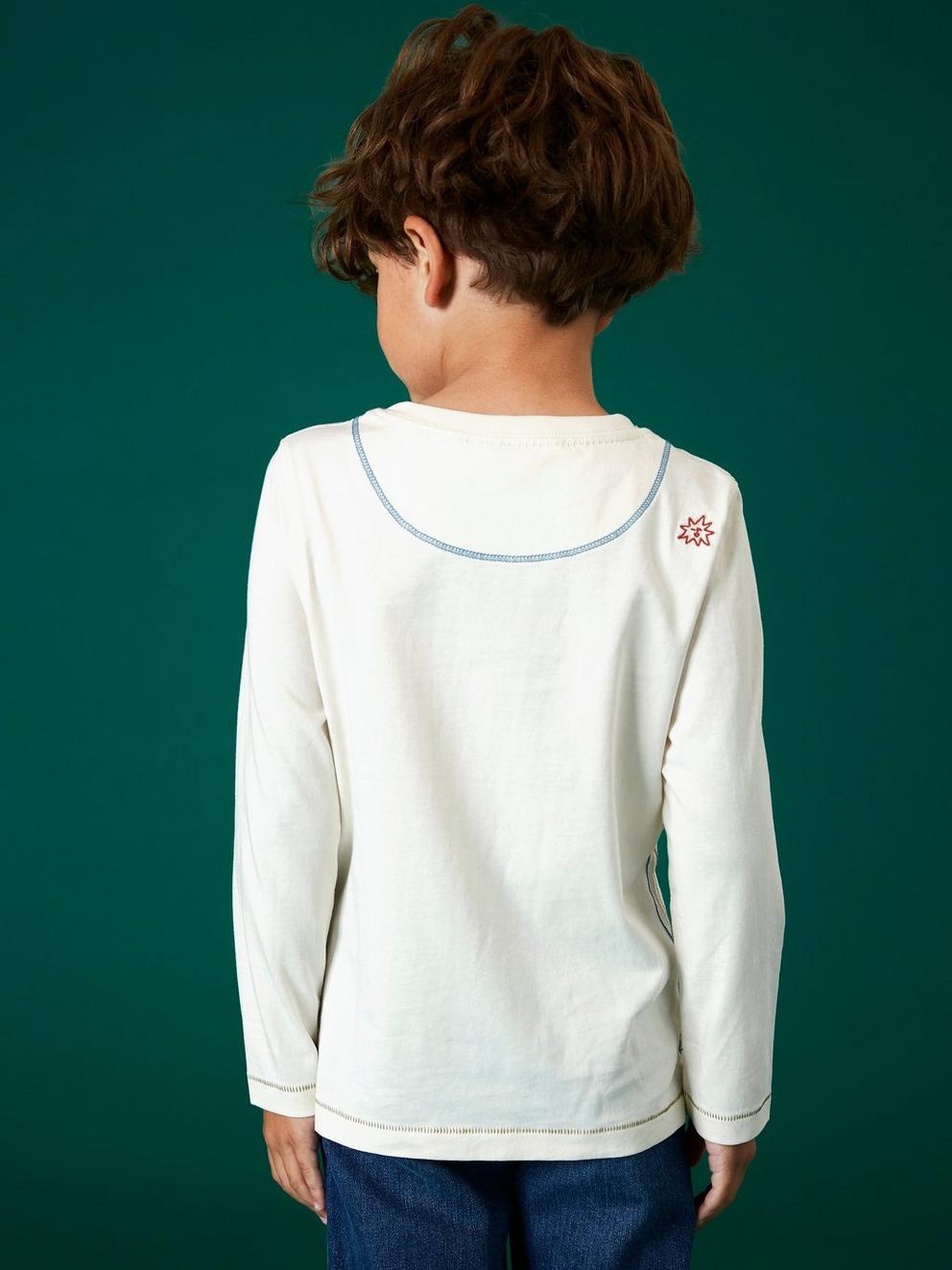 Alex Long Sleeve Graphic Tee in IVORY MLT - MODEL BACK