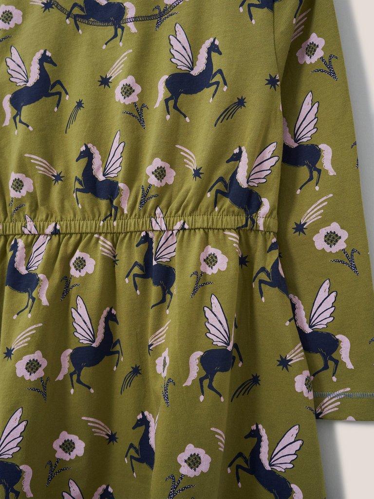 Mia Long Sleeve Jersey Dress in GREEN MLT - FLAT DETAIL