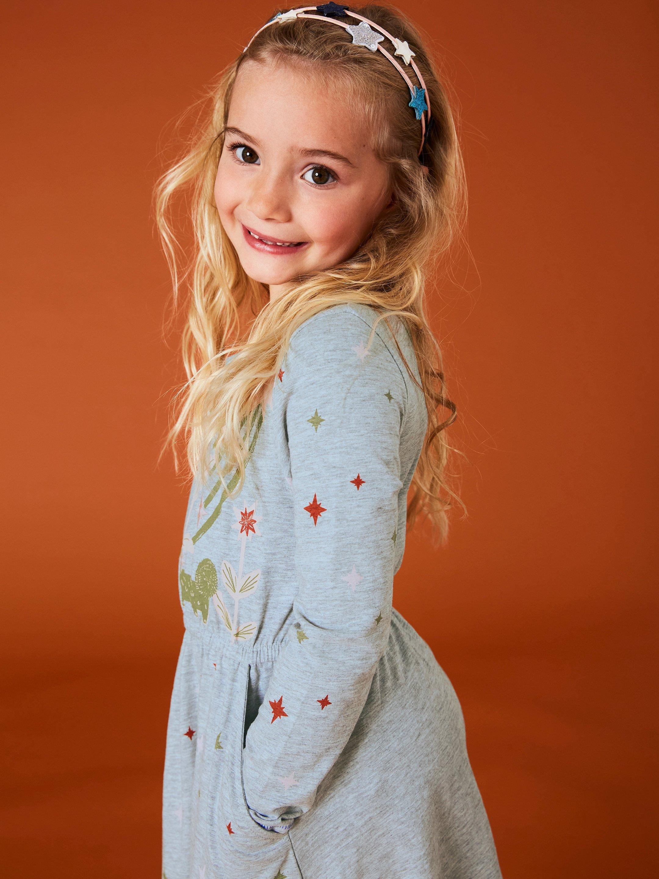 Mia Long Sleeve Jersey Dress in GREY MULTI White Stuff