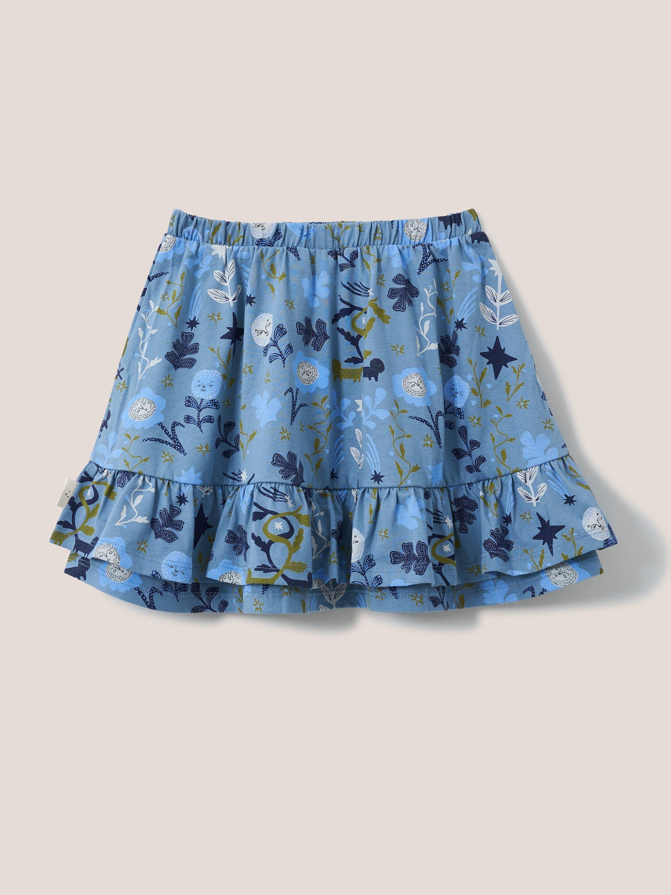 Sia Jersey Print Skirt in BLUE MLT - FLAT BACK
