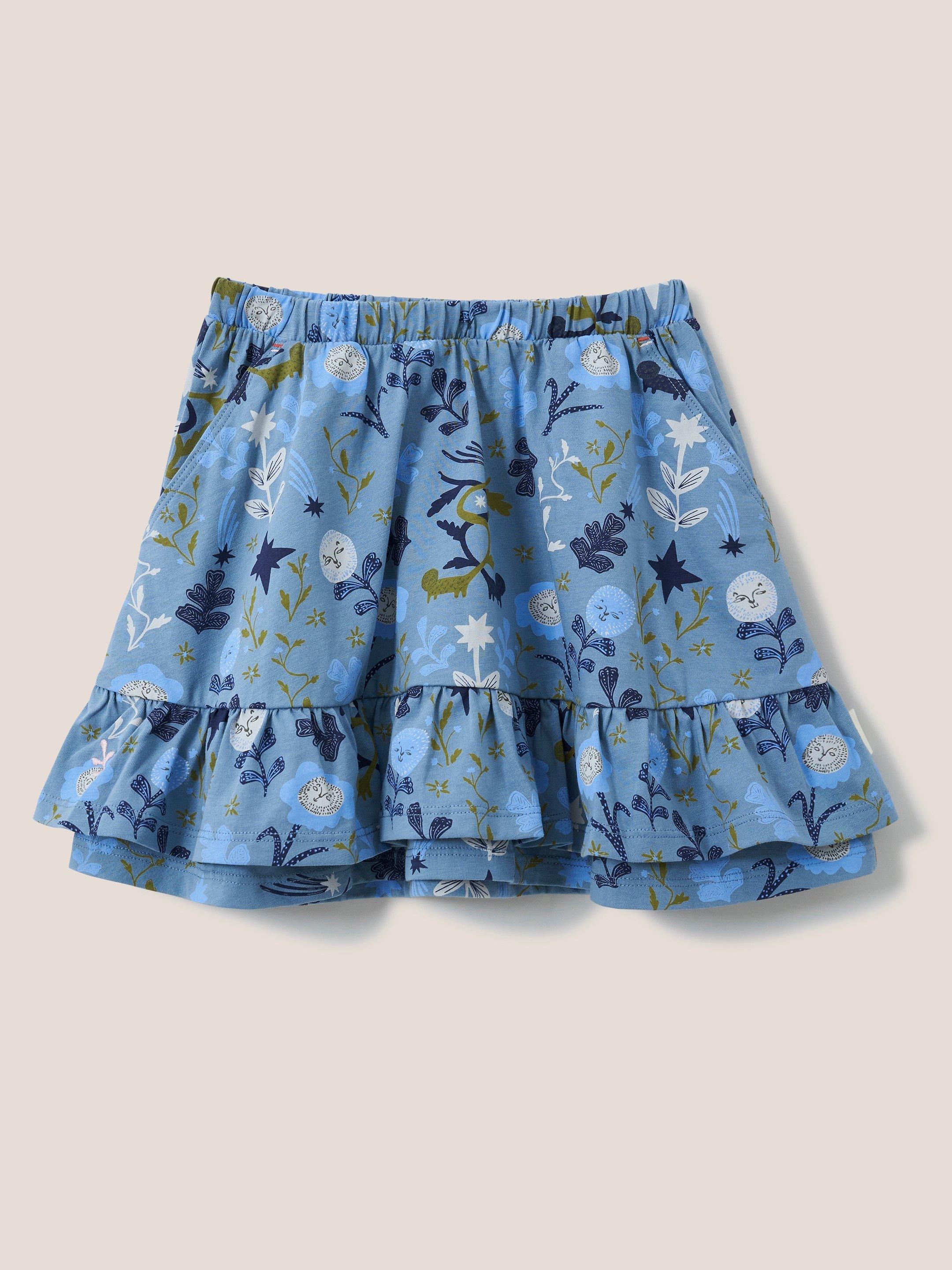Sia Jersey Print Skirt in BLUE MLT - FLAT FRONT