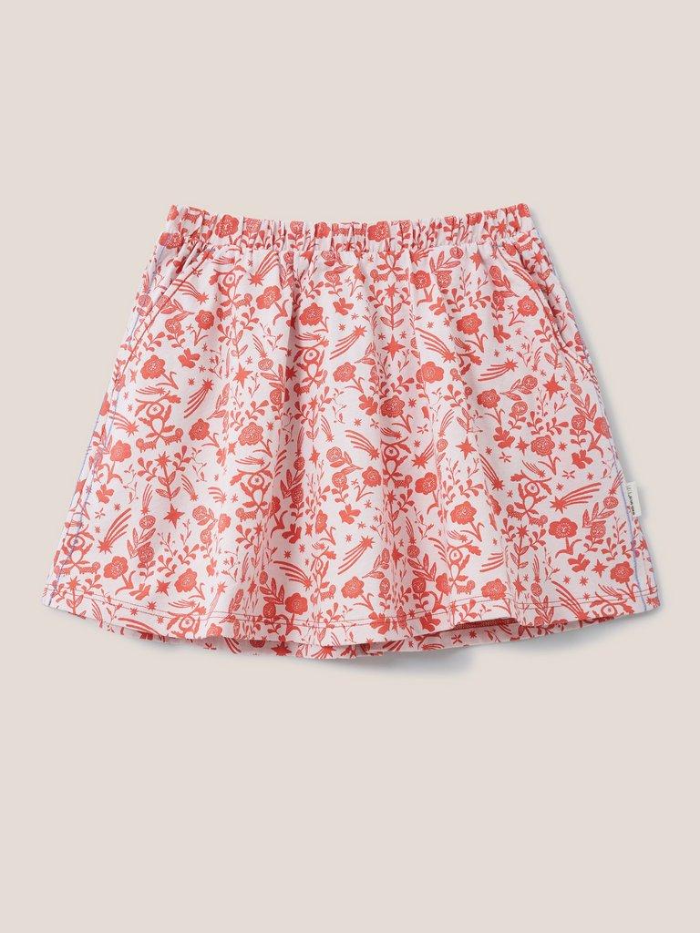 Printed Jersey Skirt in PINK MLT - FLAT FRONT
