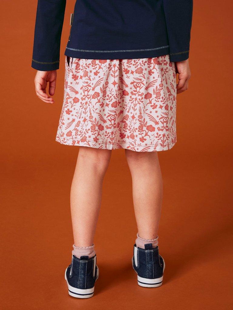 Printed Jersey Skirt in PINK MLT - MODEL BACK