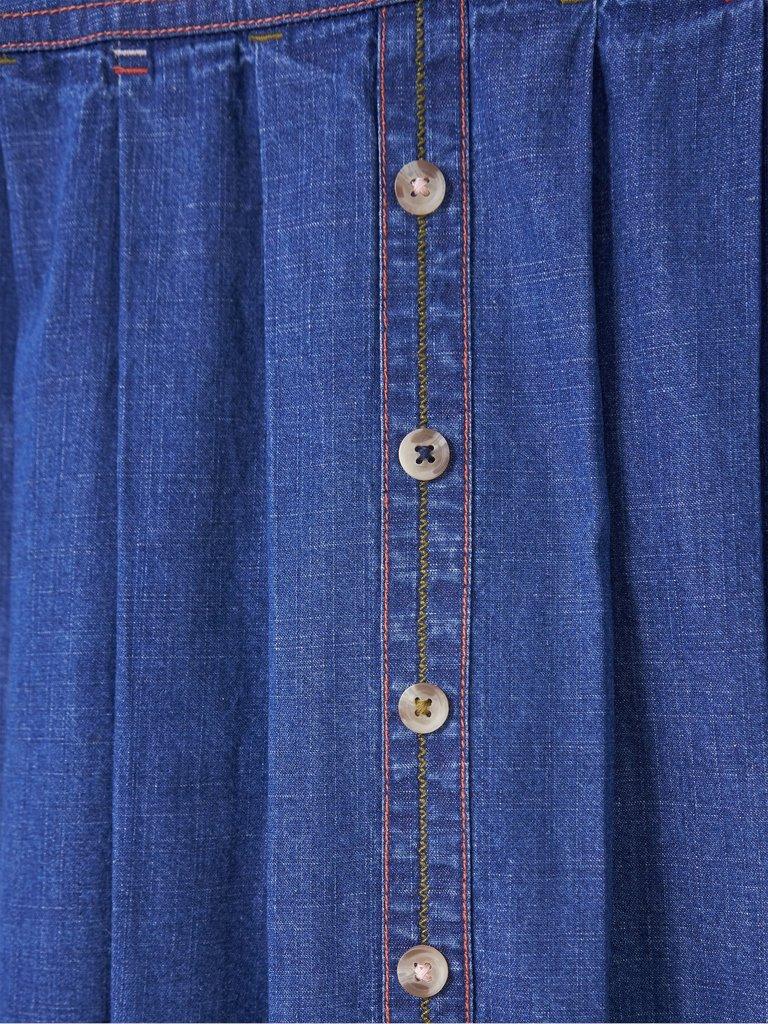 Girls Nora Denim Skirt in MID DENIM - FLAT DETAIL