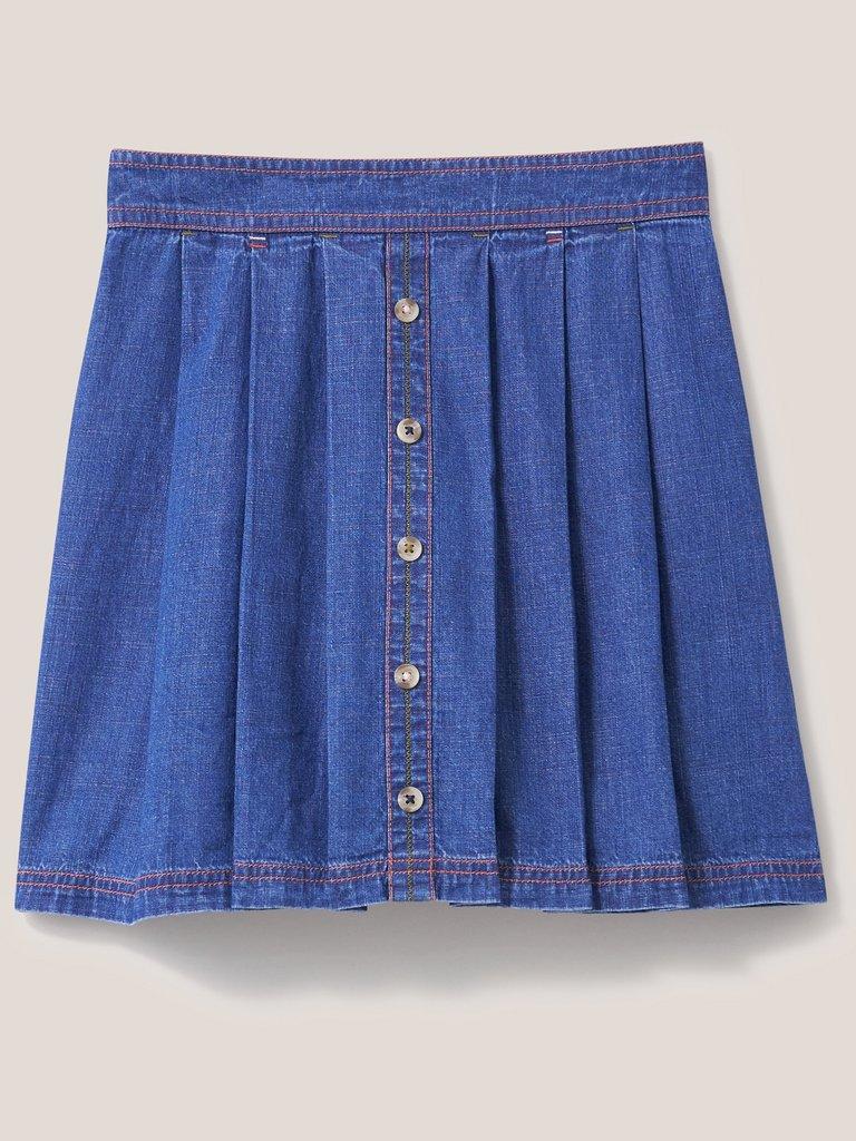 Nora Denim Skirt in MID DENIM - FLAT FRONT