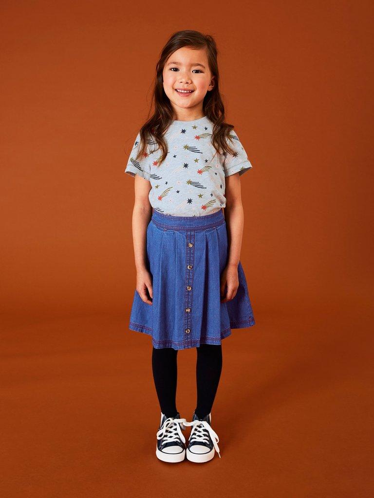 Girls Nora Denim Skirt in MID DENIM - LIFESTYLE