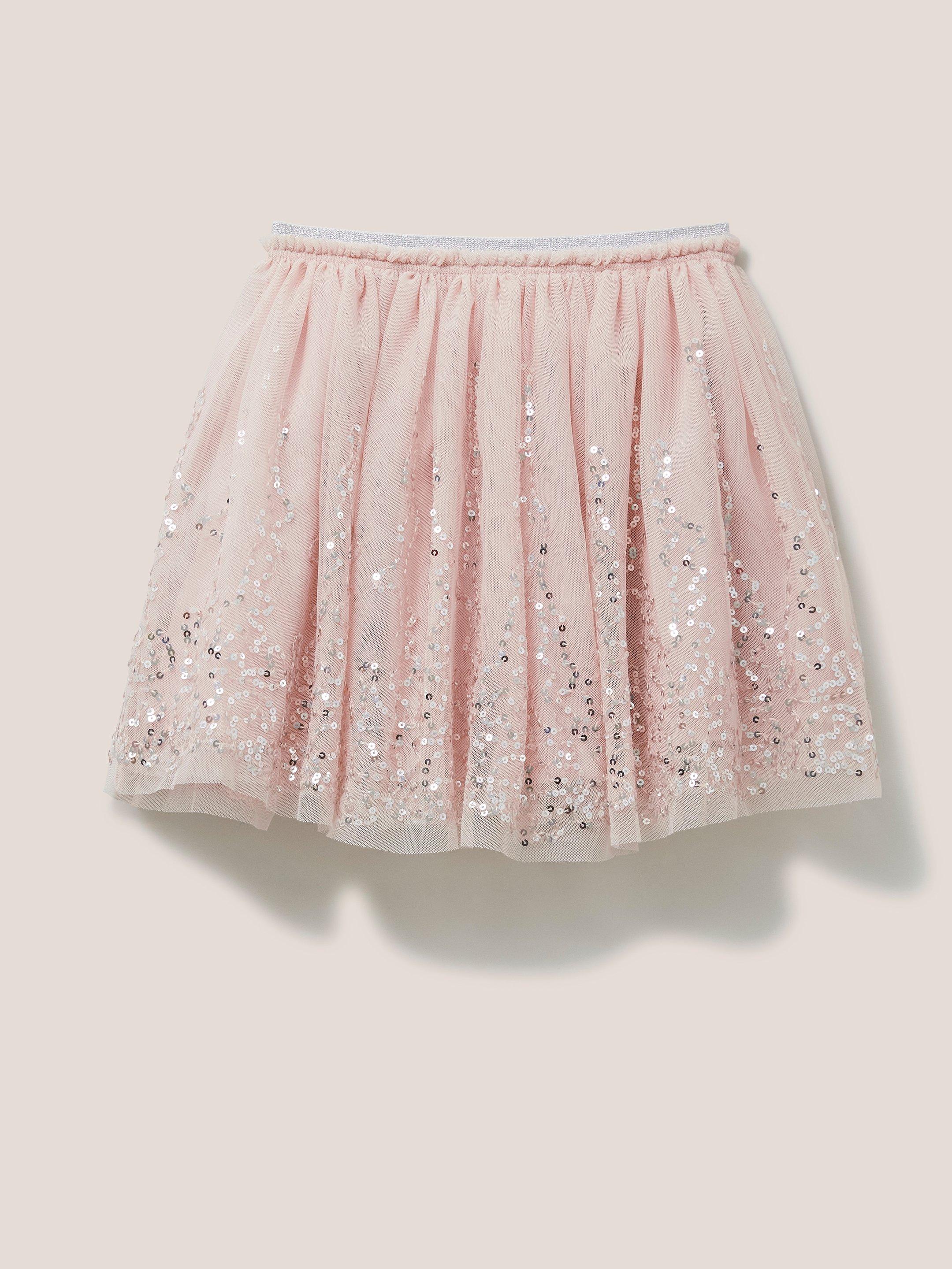 Fiona Tuelle Skirt in MID PINK - FLAT BACK