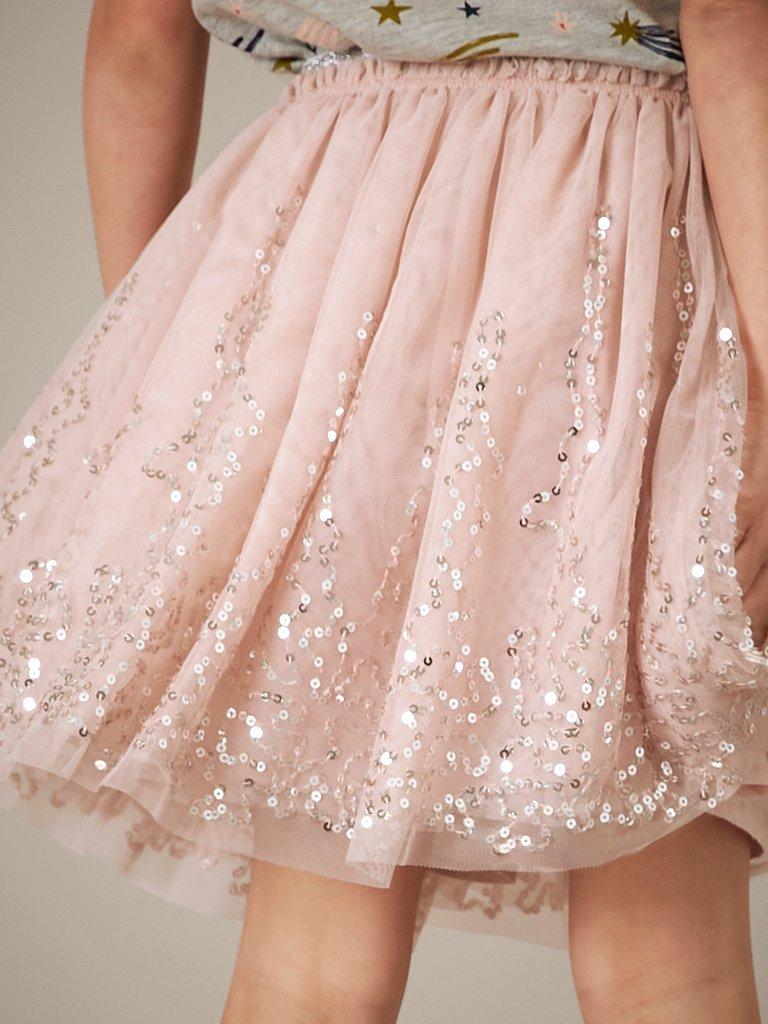 Fiona Tuelle Skirt in MID PINK - MODEL DETAIL