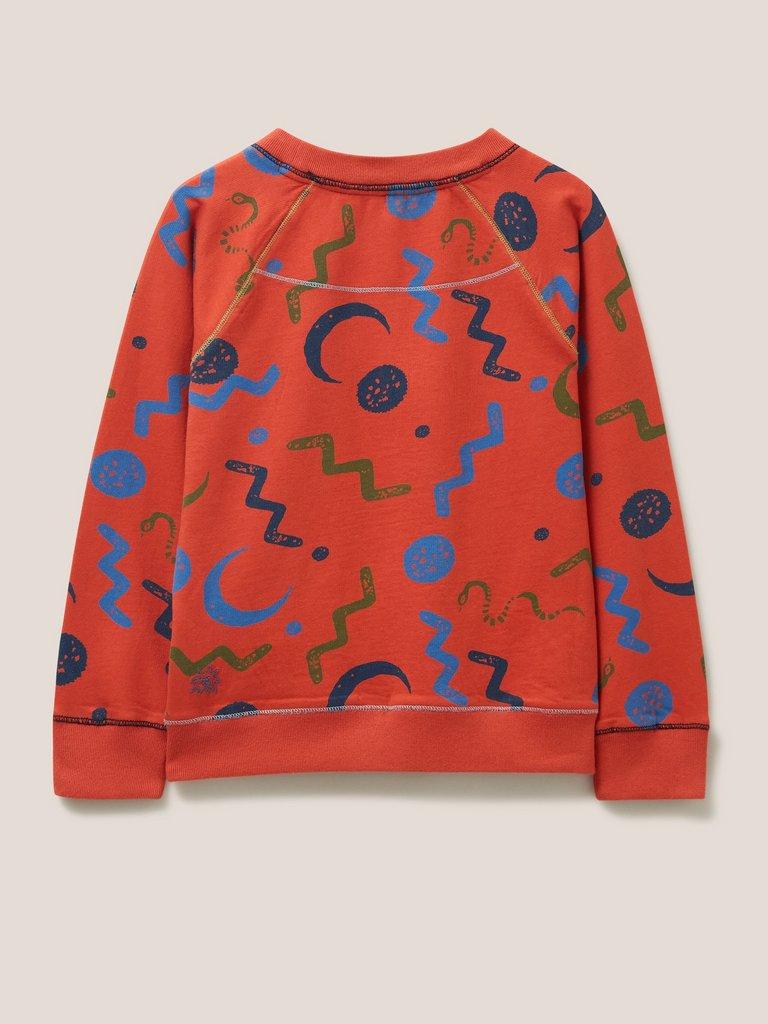 Charlie Abstract Printed Sweat in RED MLT - FLAT BACK