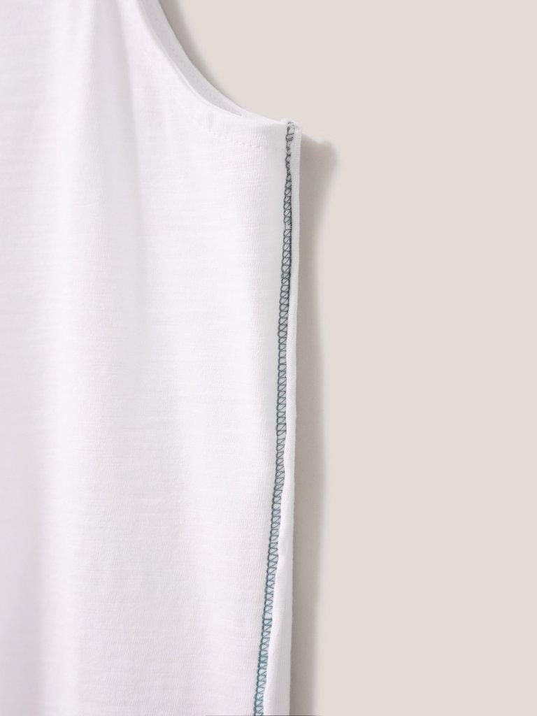 Ezra Plain Scoop Neck Vest in BRIL WHITE - FLAT DETAIL