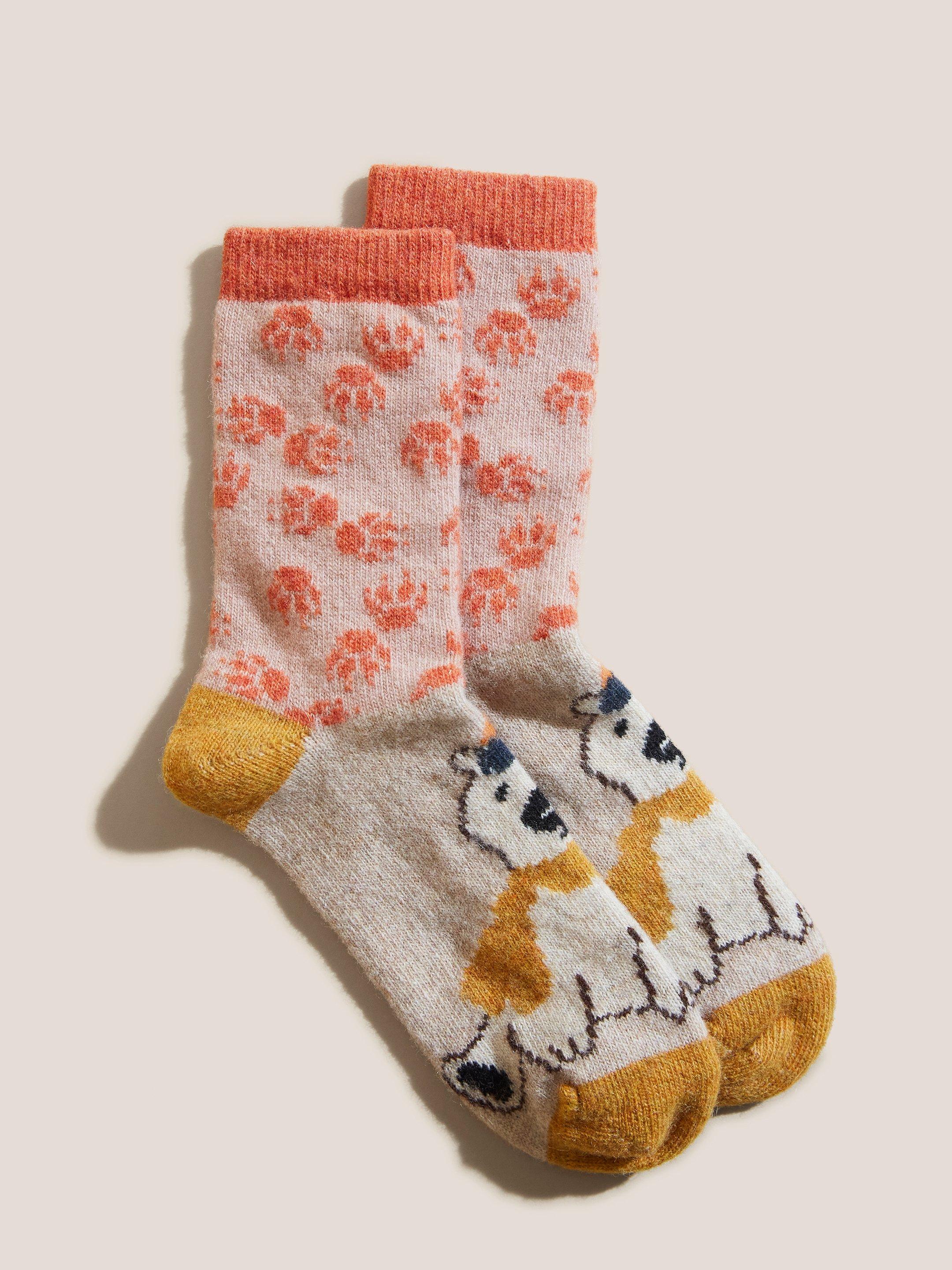 Polar Bear Cabin Socks in PINK MLT - FLAT FRONT
