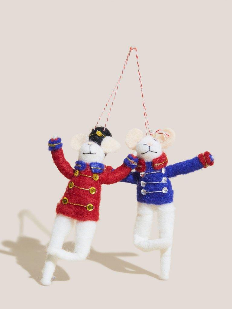 Nutcracker Mice Hanging Duo in NAT MLT - FLAT FRONT