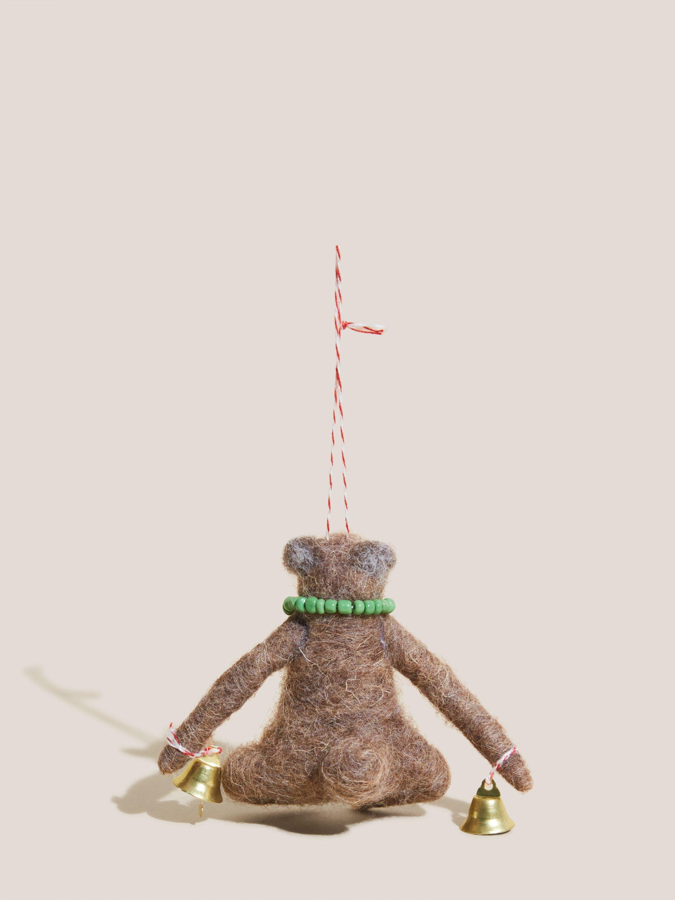 Yoga Bear Hanging Decoration in BROWN MLT - FLAT BACK