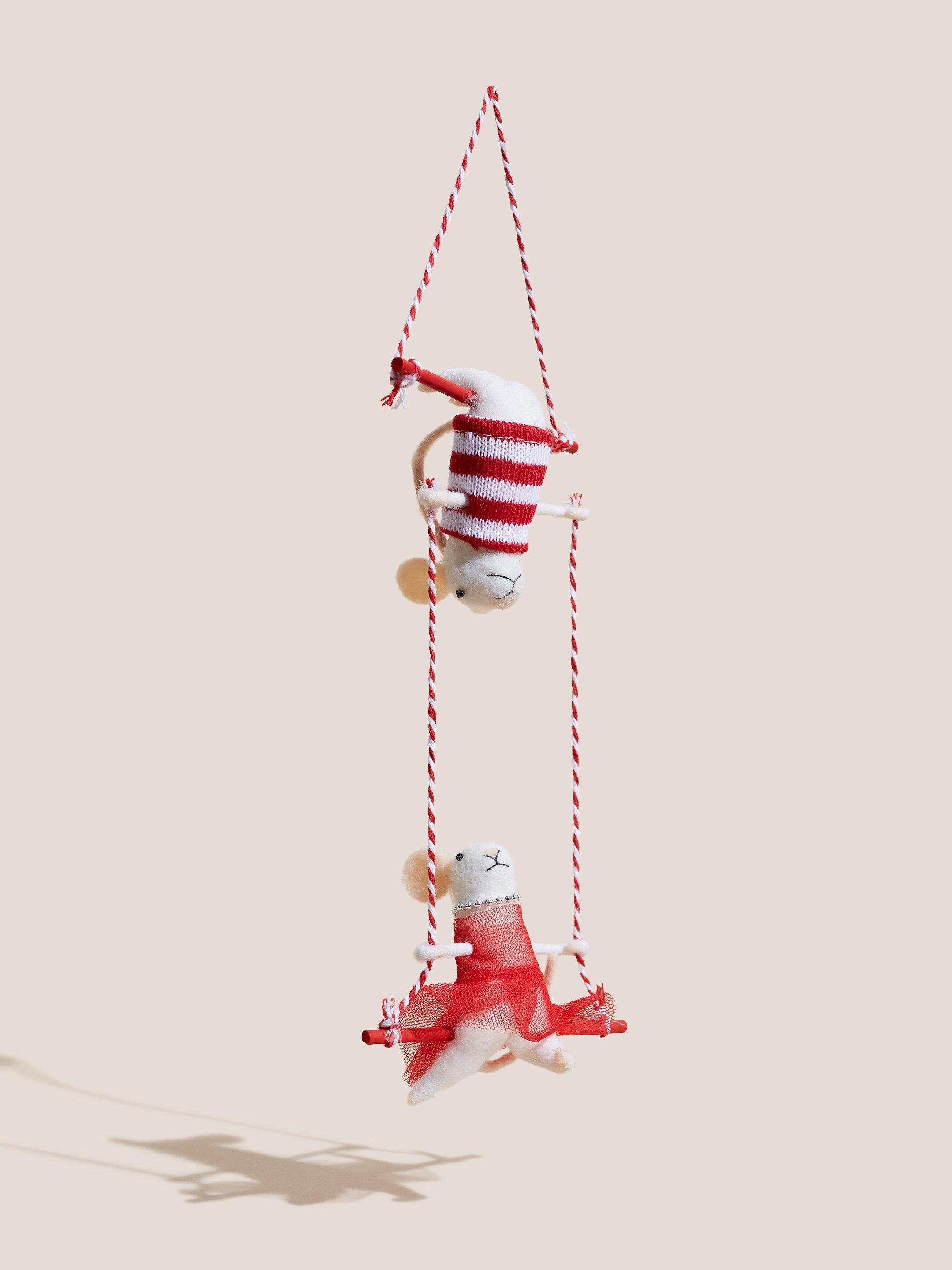 Acro Mice Hanging Decoration in WHITE MLT - FLAT FRONT