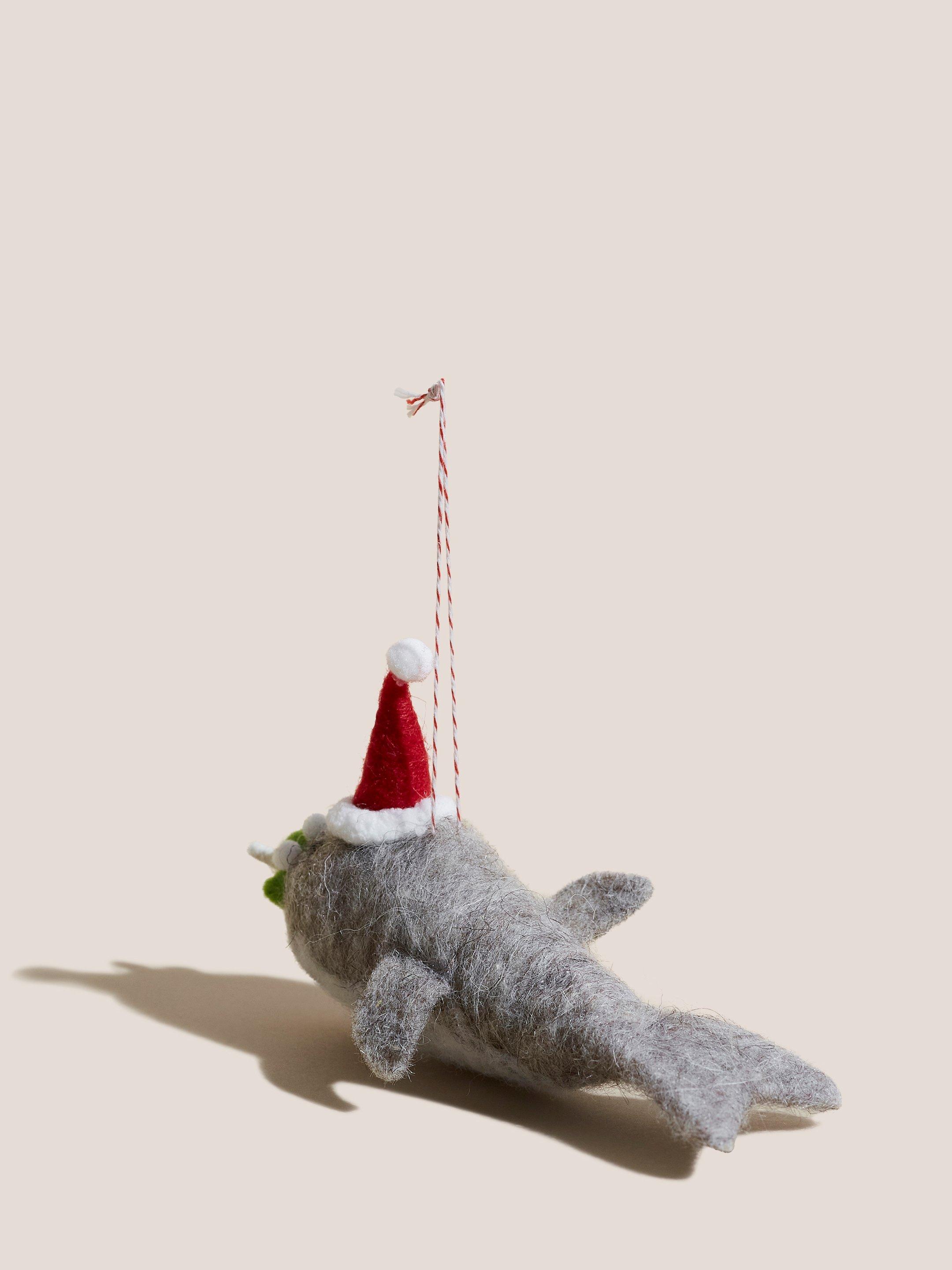 Narwhal Hanging Decoration in GREY MULTI - FLAT BACK