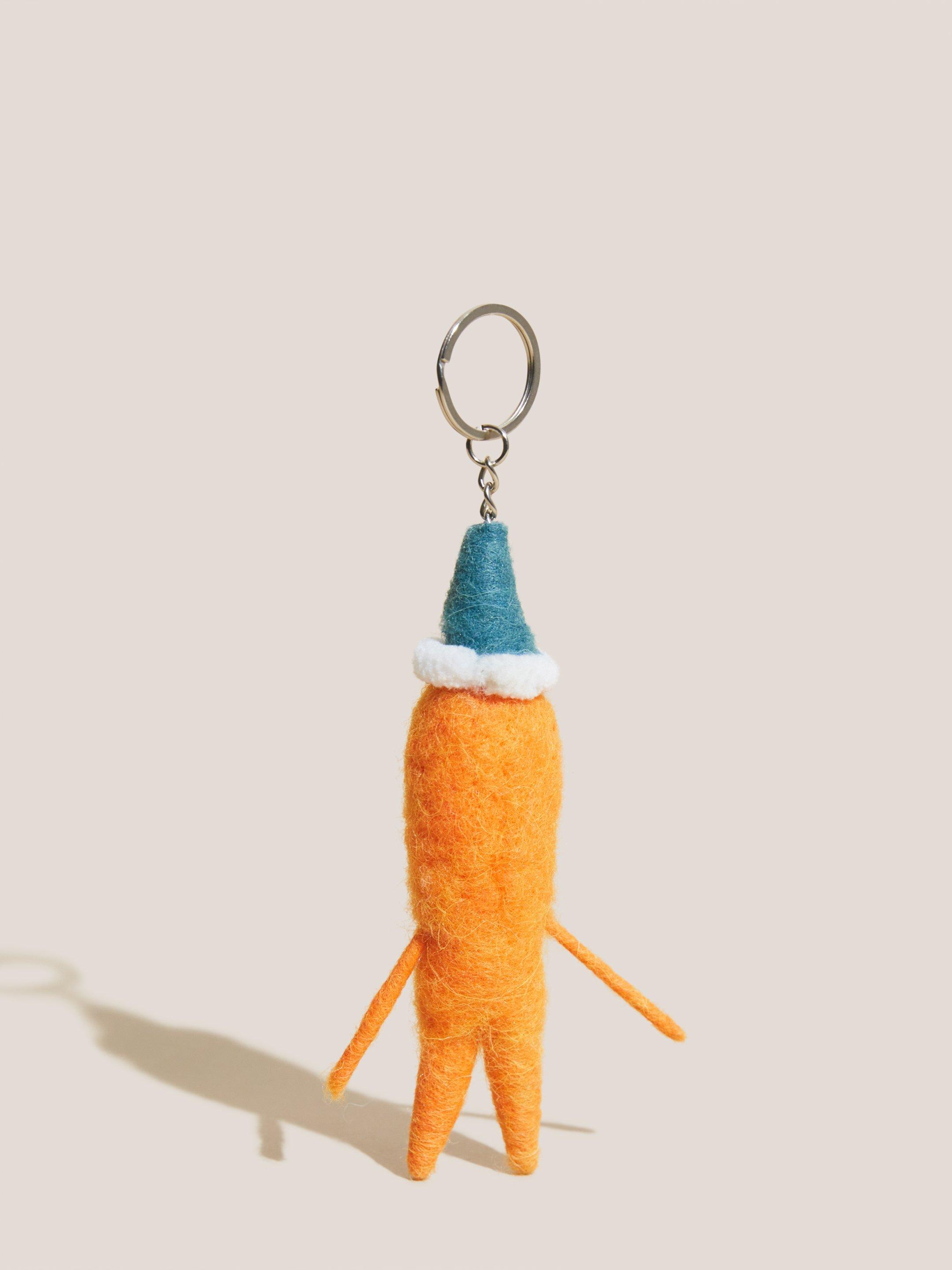 Carrot Keyring in ORANGE MLT - FLAT BACK