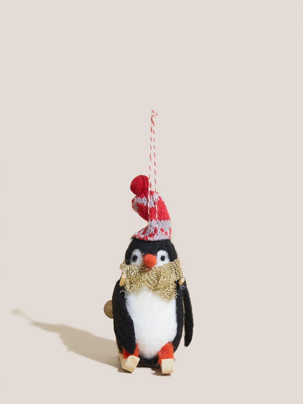 Patty Penguin Decoration in BLK MLT - FLAT FRONT