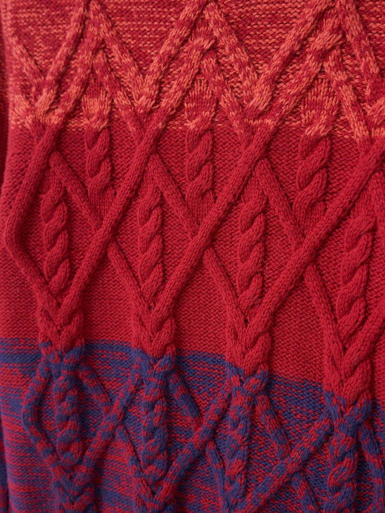 Cable Jumper in DK RED - FLAT DETAIL