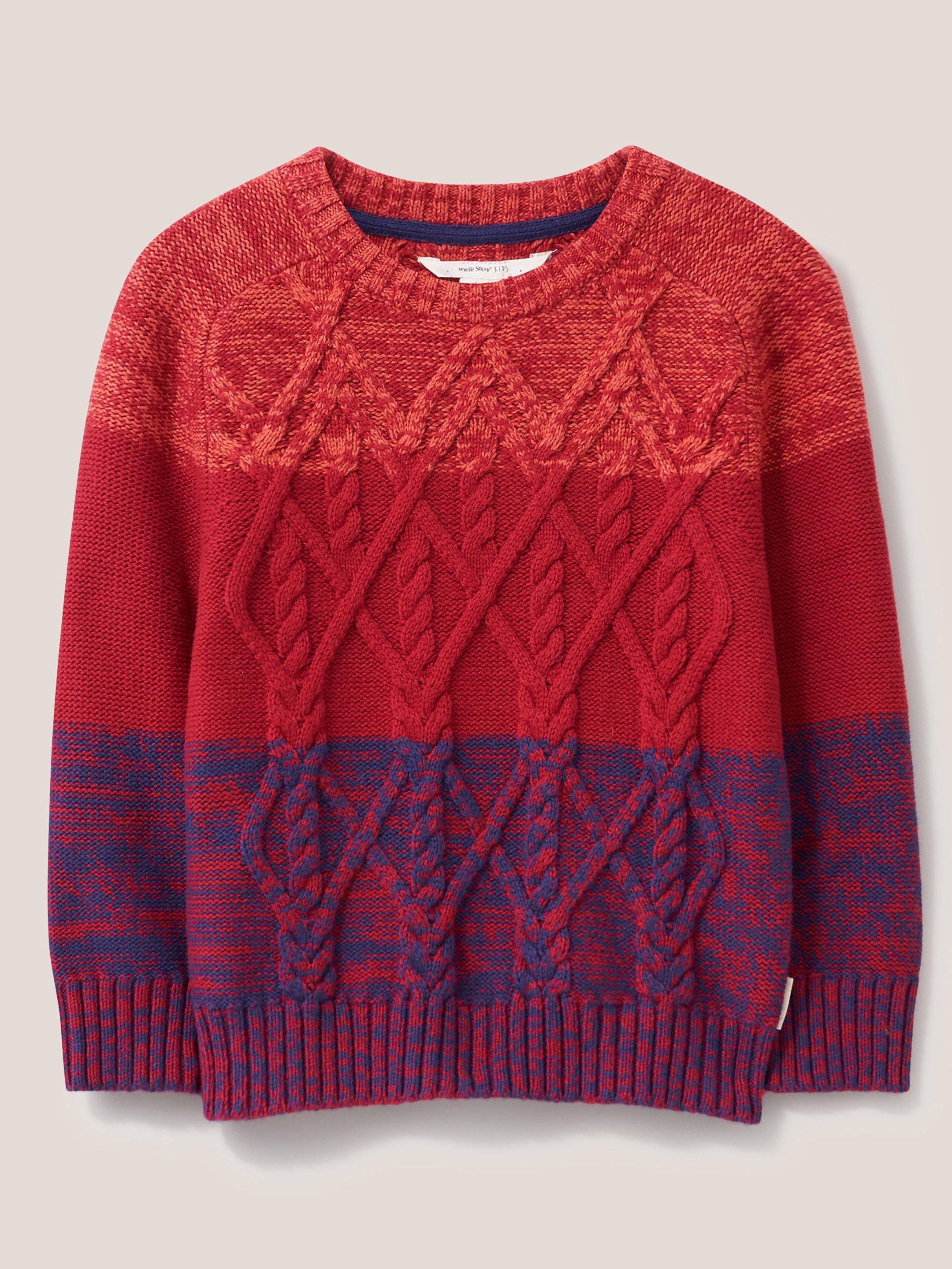Cable Jumper in DK RED - FLAT FRONT
