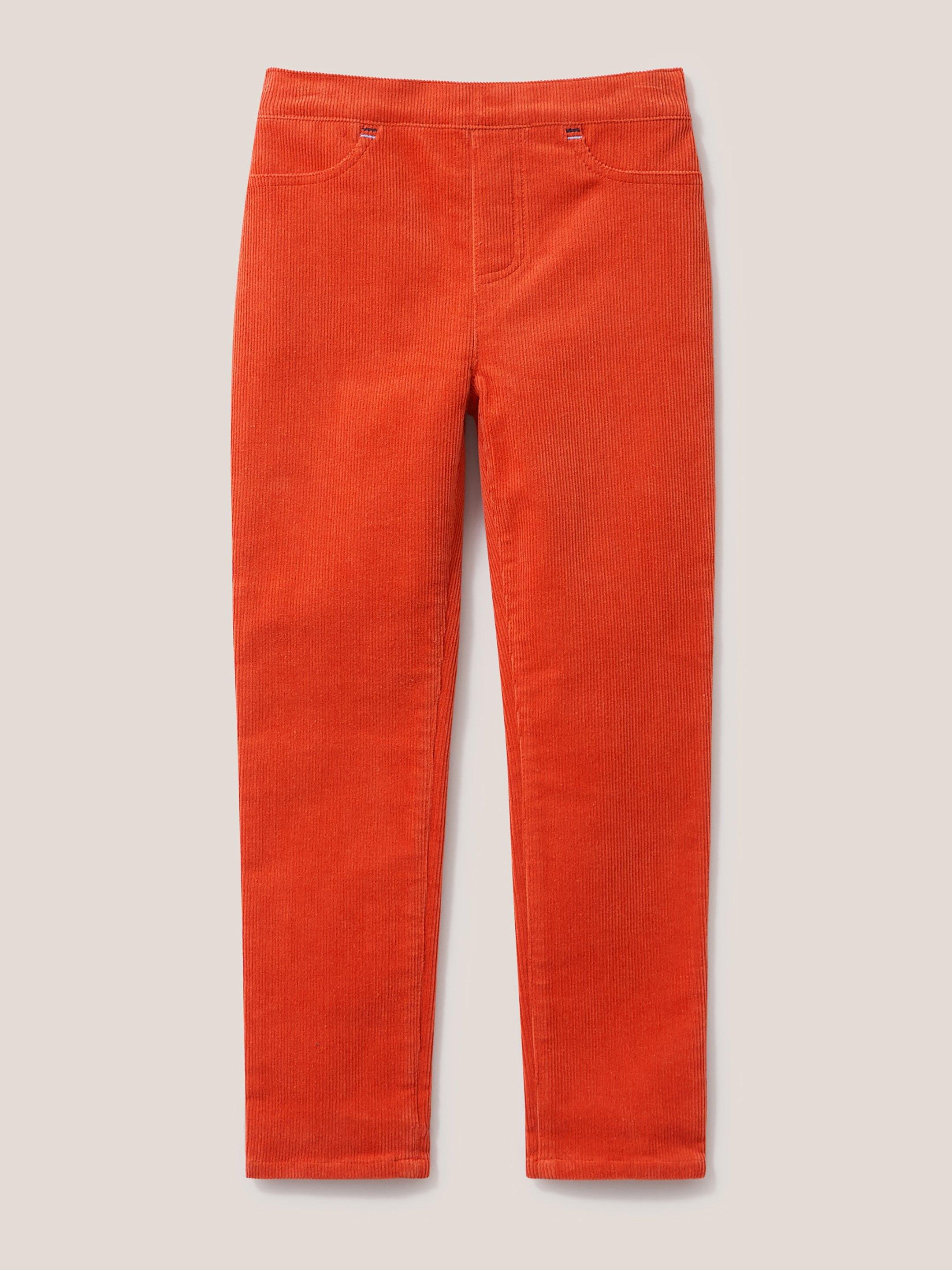 Cord Jegging in MID RED - FLAT FRONT