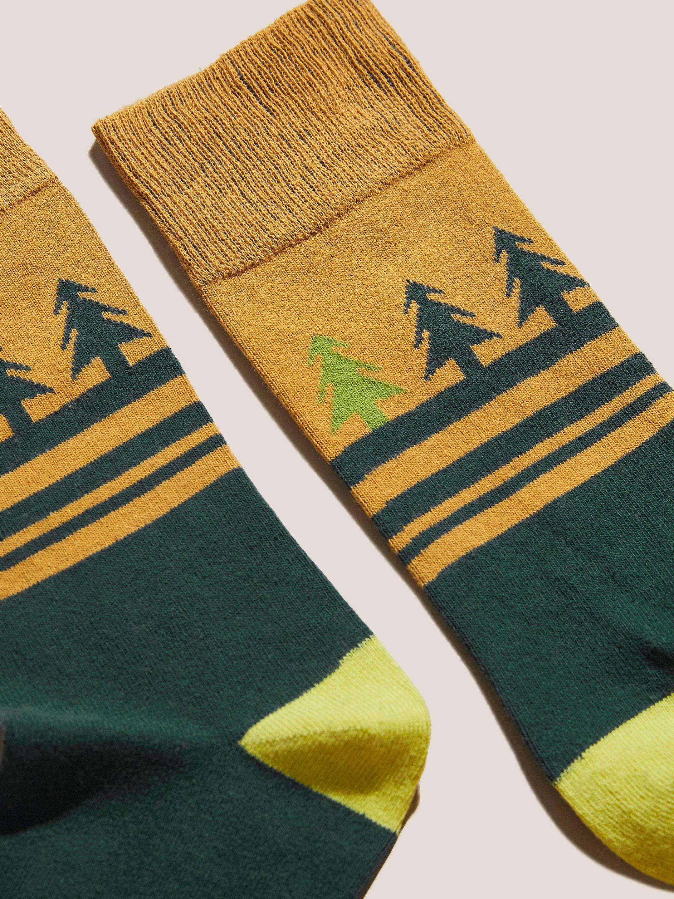 Christmas Tree Socks in CHART MLT - FLAT DETAIL