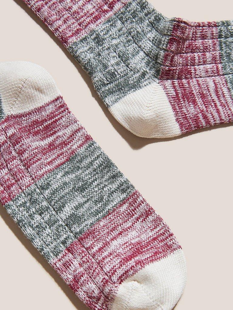 Cotton Melange Socks in GREY MLT - FLAT DETAIL