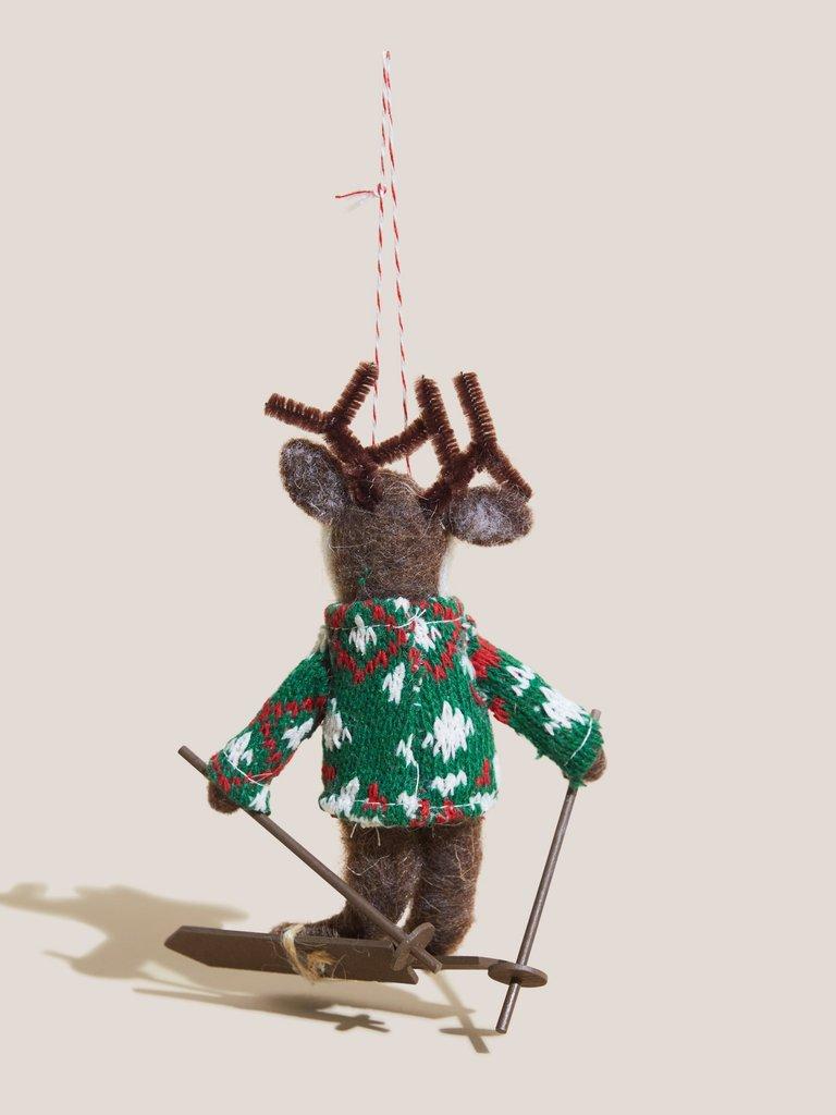 Prancer Reindeer Decoration in BROWN MLT - FLAT BACK