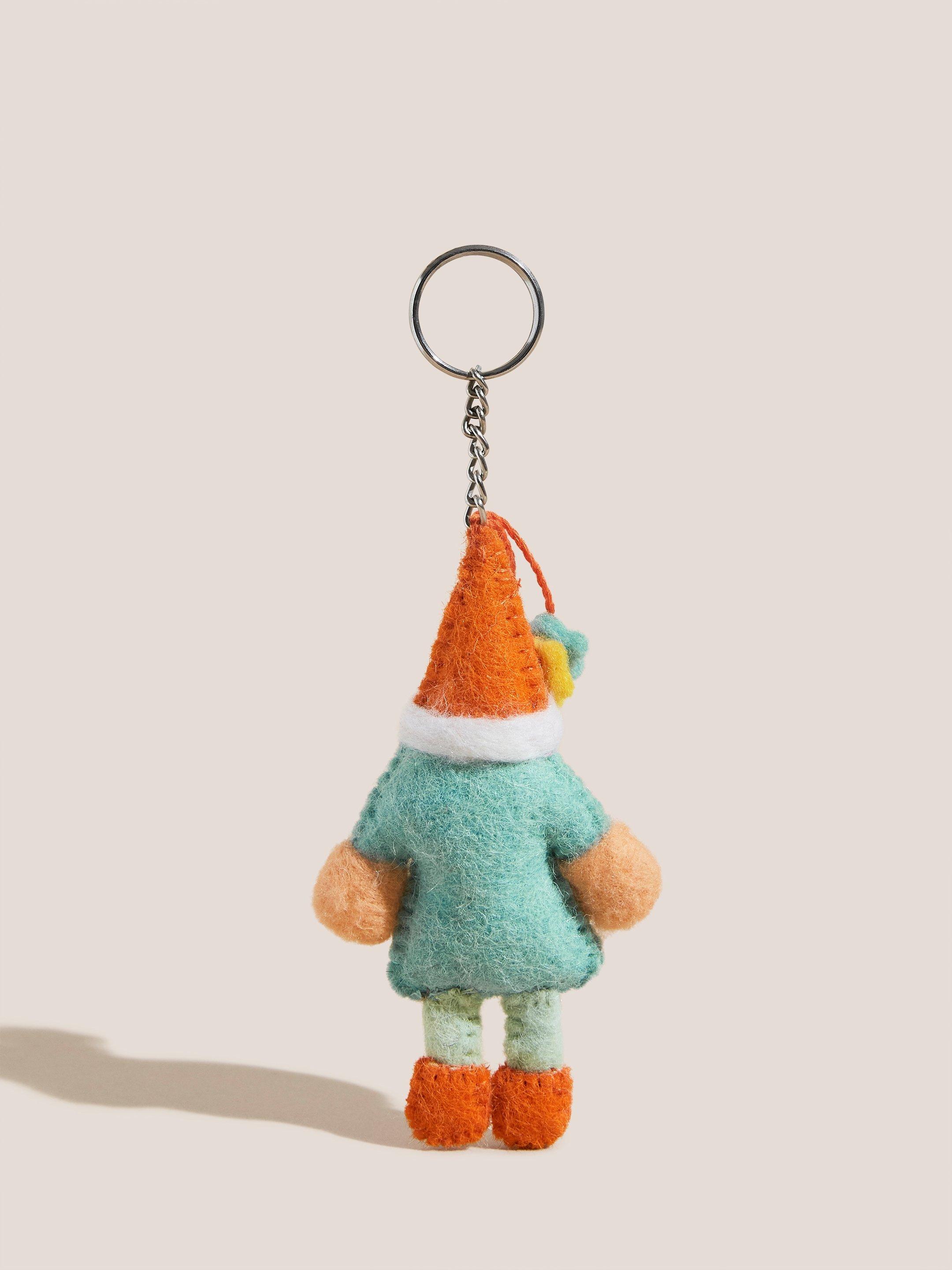 Christmas Gnome Keyring in MULTI - FLAT BACK