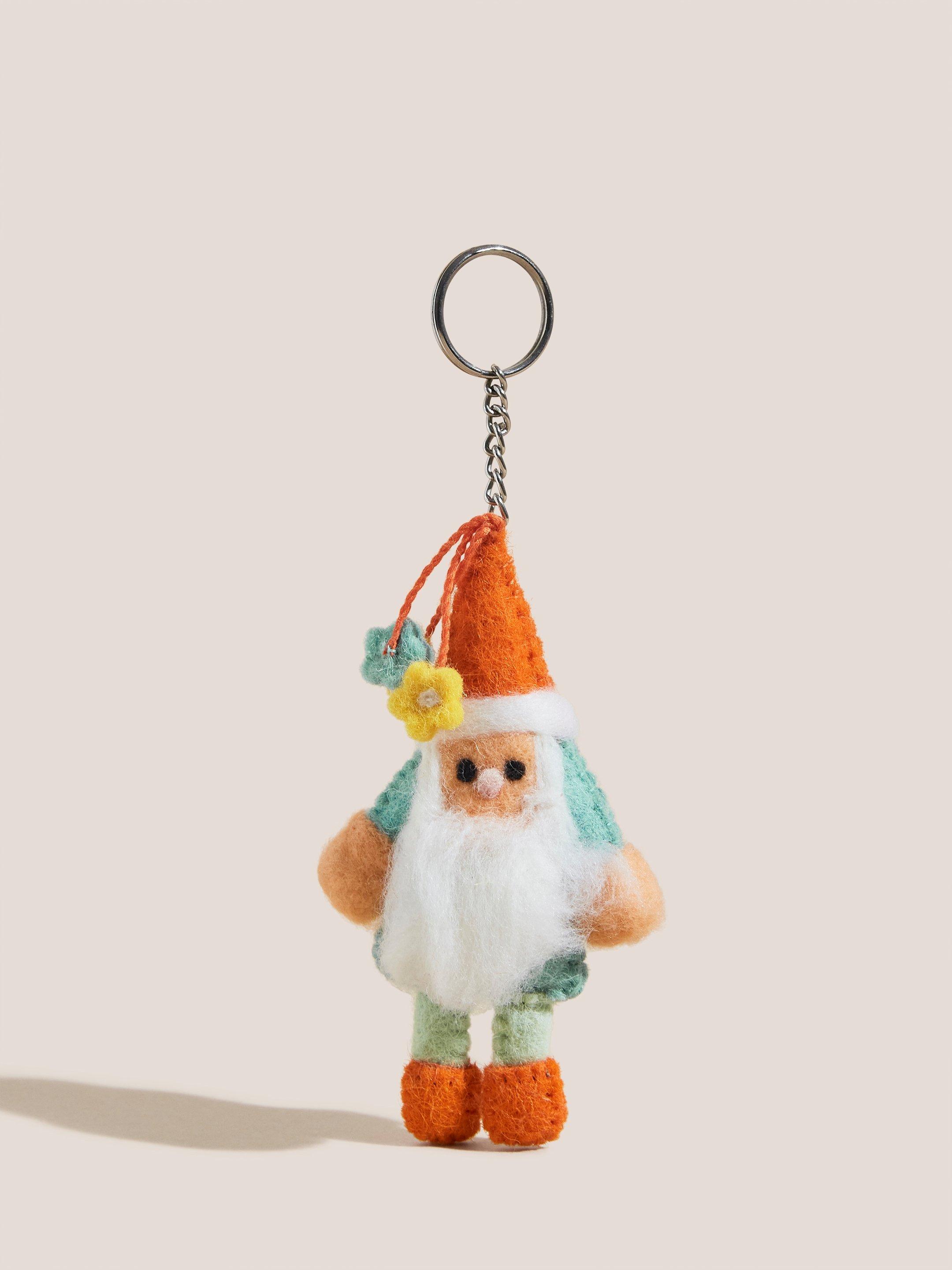 Christmas Gnome Keyring in MULTI - FLAT FRONT
